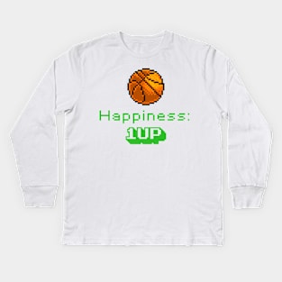 Happiness is Basketball Kids Long Sleeve T-Shirt